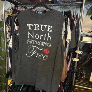 Men's True North Strong Free O Canada! Charcoal Tank Top